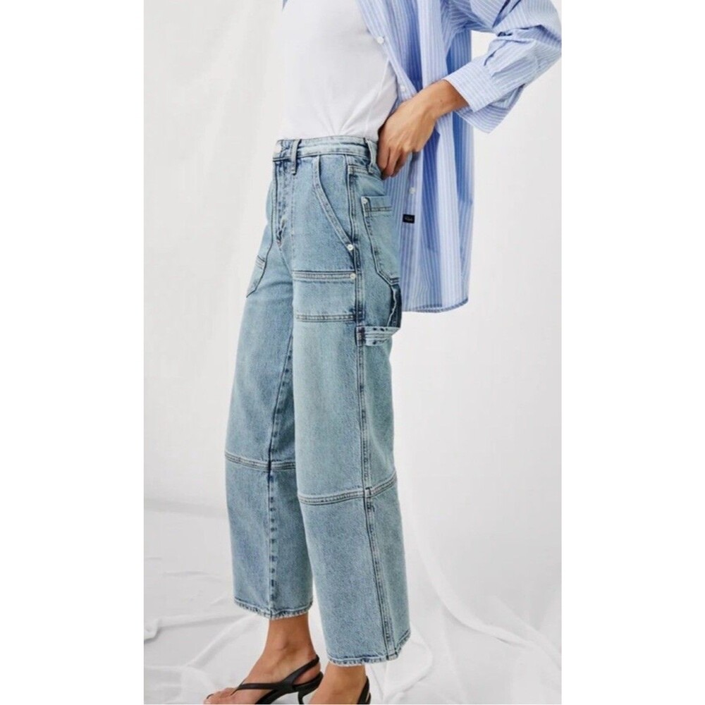 Rails Silverado Carpenter Jeans Womens 28 Wide Leg Crop Blue Denim